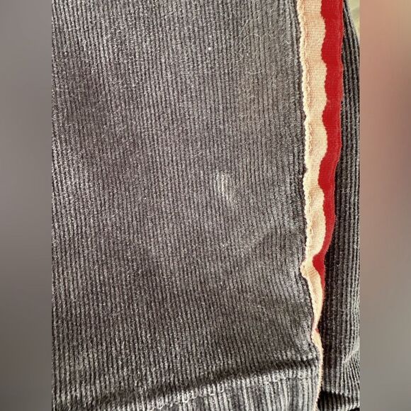 Anthropologie Sundry Navy Blue Corduroy Striped Trimmed Straight Leg Pants sz 25 - Picture 6 of 12